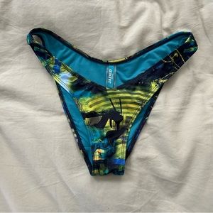 Jaded London Blue/Green pattern bikini bottoms